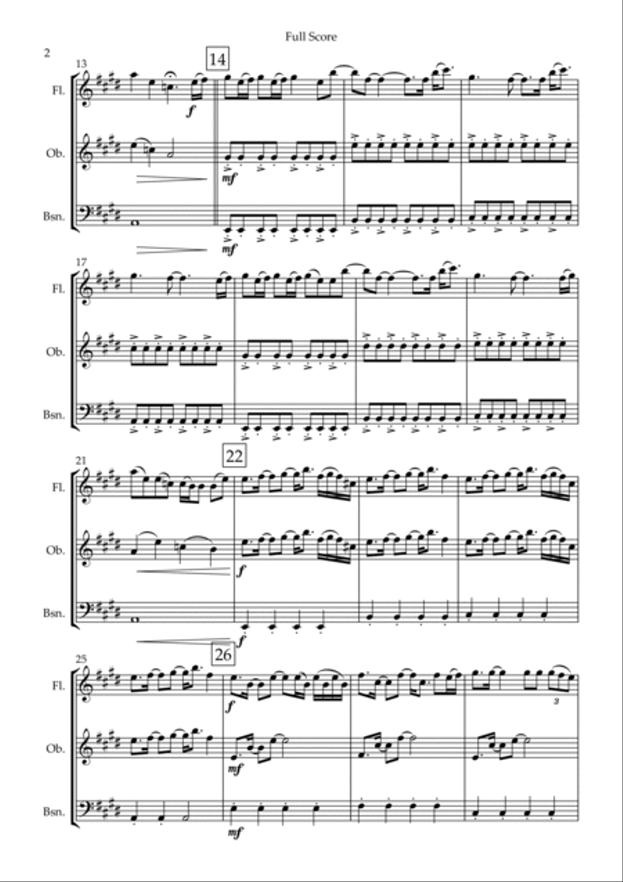 How Far I'll Go Woodwind Trio scores gallery preview page 2