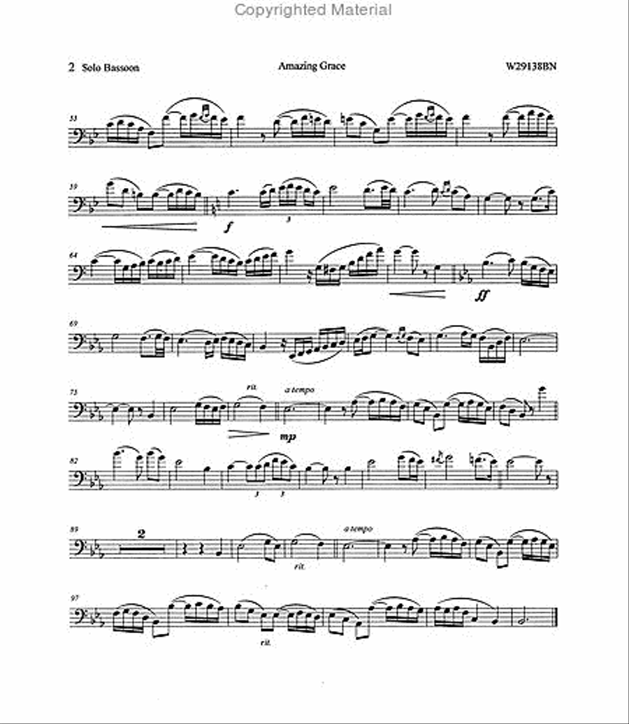 Amazing Grace Bassoon Solo scores gallery preview page 3