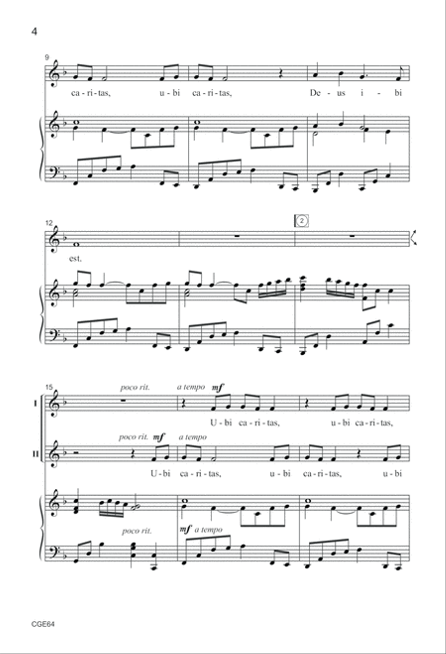 Ubi Caritas (Two-Part) Choir scores gallery preview page 4