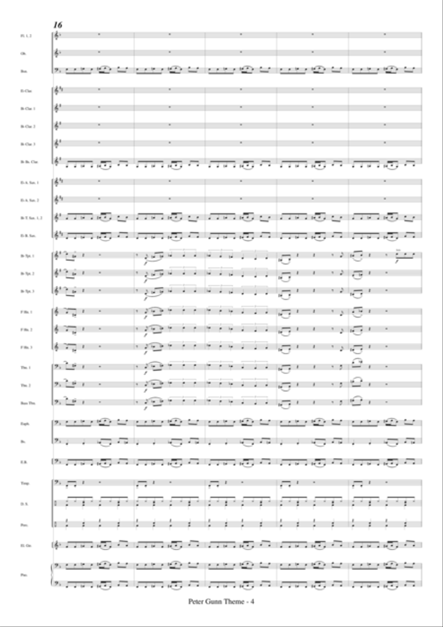 Peter Gunn Concert Band scores gallery preview page 6