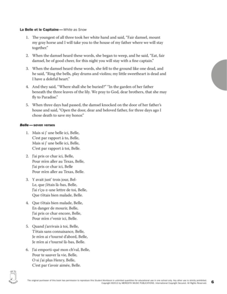 Guides to Band Masterworks, Vol. 3 - Student Workbook - Cajun Folk Songs Activity Books scores gallery preview page 6