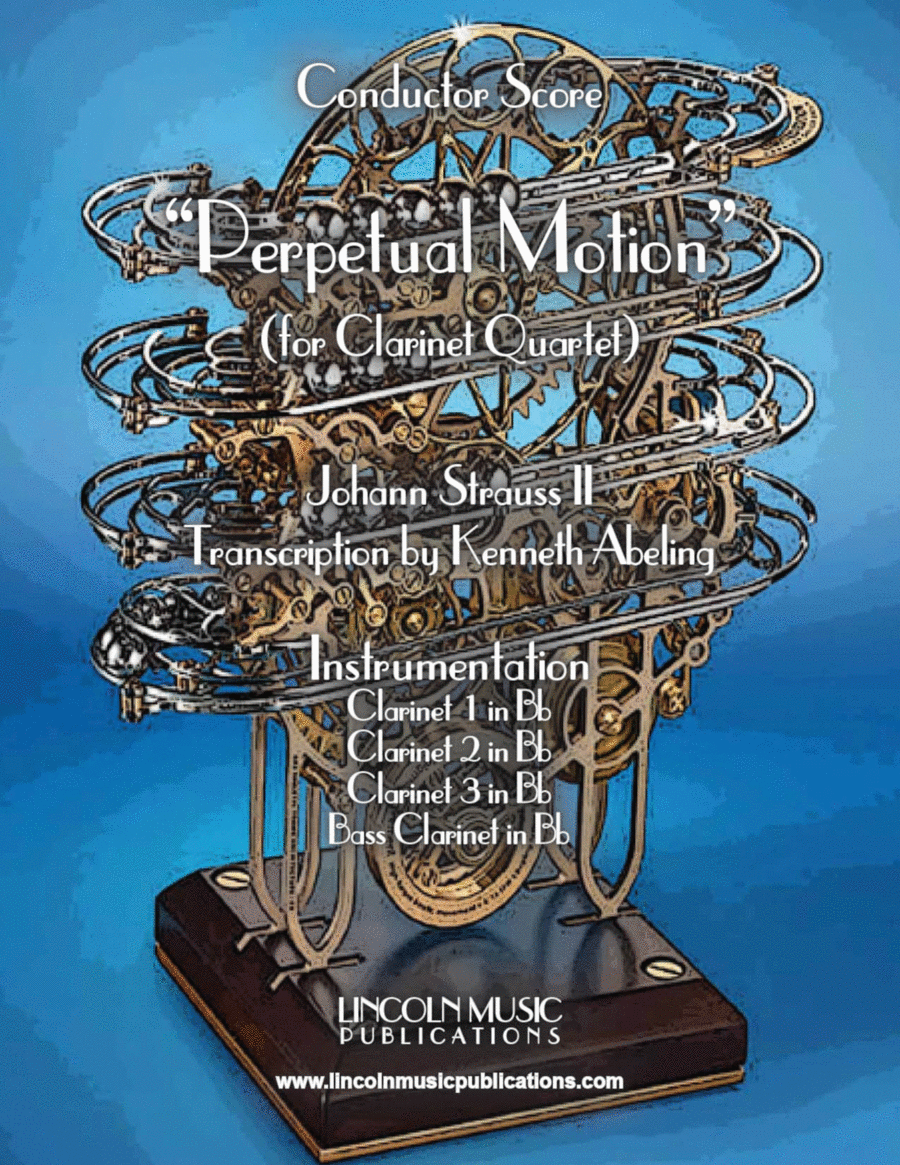 Strauss II - Perpetual Motion (for Clarinet Quartet) Clarinet Quartet scores gallery preview page 1