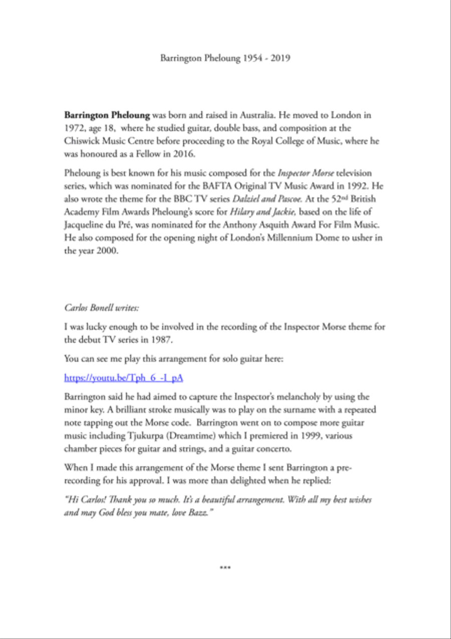 Inspector Morse Guitar Tablature scores gallery preview page 2
