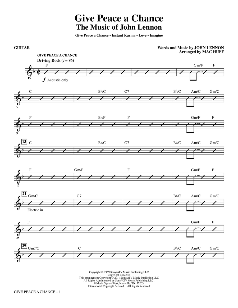Give Peace A Chance: The Music Of John Lennon - Guitar