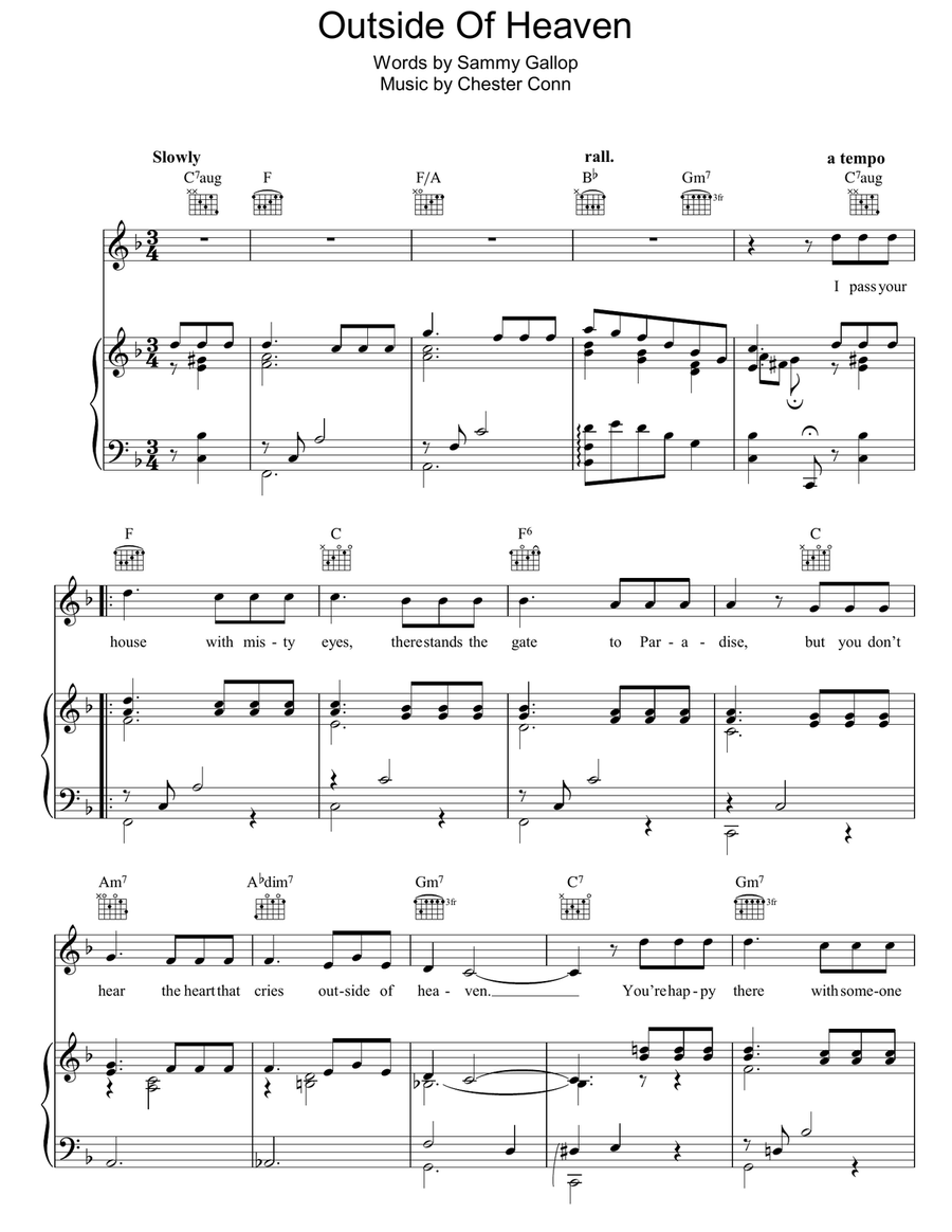 Outside Of Heaven Guitar scores gallery preview page 1