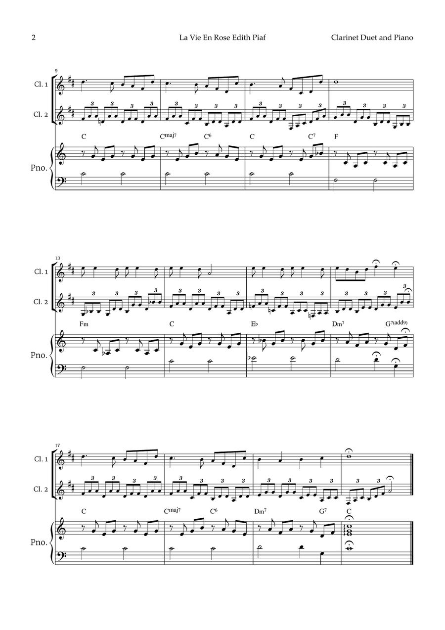 La Vie En Rose Woodwind Duet scores gallery preview page 2