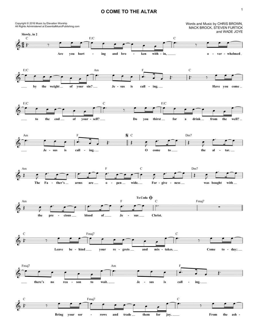 O Come To The Altar O Come To The Altar Voice scores gallery preview page 1