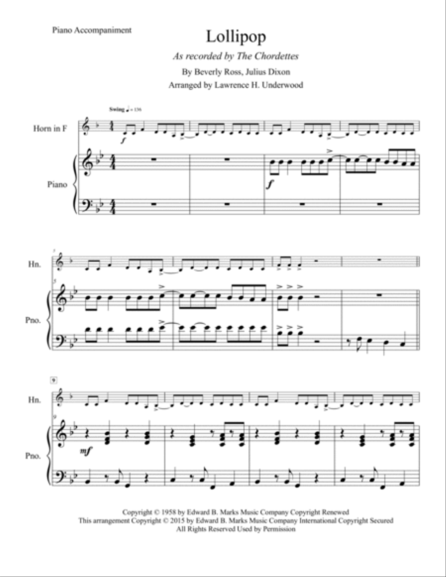 Lollipop Horn scores gallery preview page 2