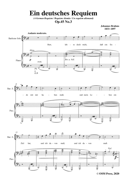 Brahms-Ein deutsches Requiem(A German Requiem),Op.45 No.3,for Voices,Mixed Chorus&Piano image number null