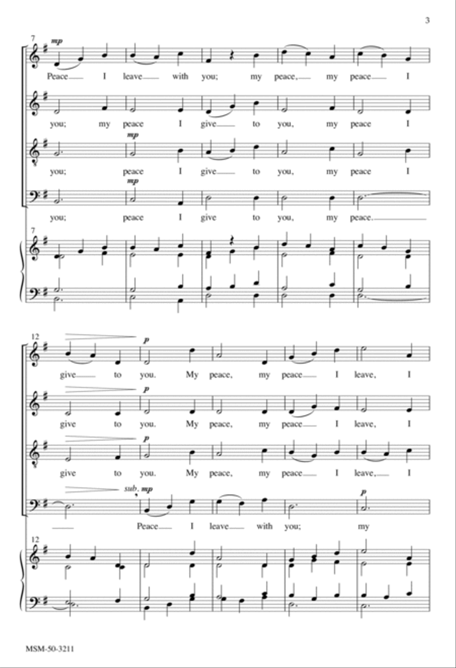 Peace I Leave with You Peace I Leave with You 4-Part scores gallery preview page 3