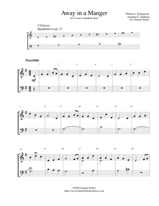 Away in a Manger (Kirkpatrick setting) - for 2-octave handbell choir