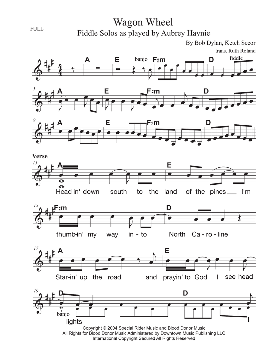 Wagon Wheel Violin scores gallery preview page 3