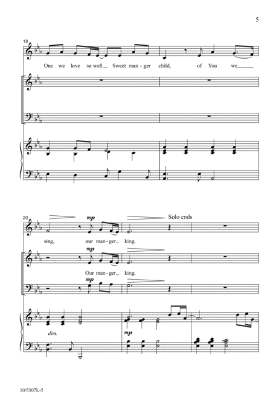 Manger Child, Manger King 4-Part scores gallery preview page 5