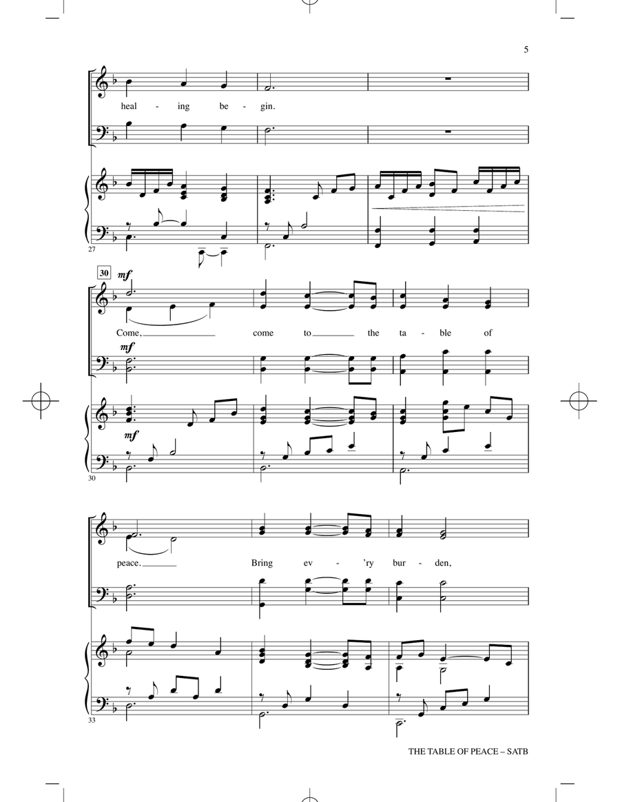 The Table Of Peace (arr. Stacey Nordmeyer) 4-Part scores gallery preview page 3