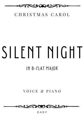 Gruber - Silent Night in B-Flat Major for Medium-High Voice & Piano - Easy