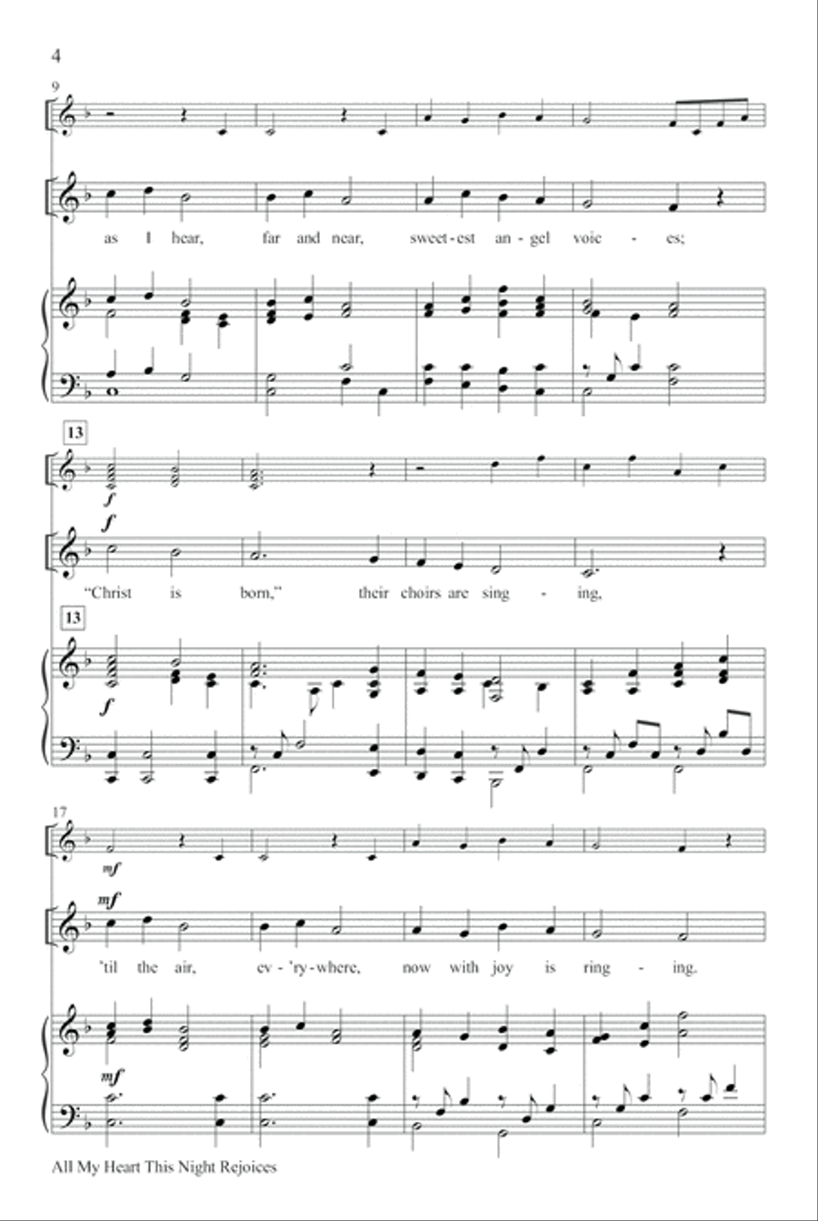 All My Heart This Night Rejoices Unison Choir scores gallery preview page 3
