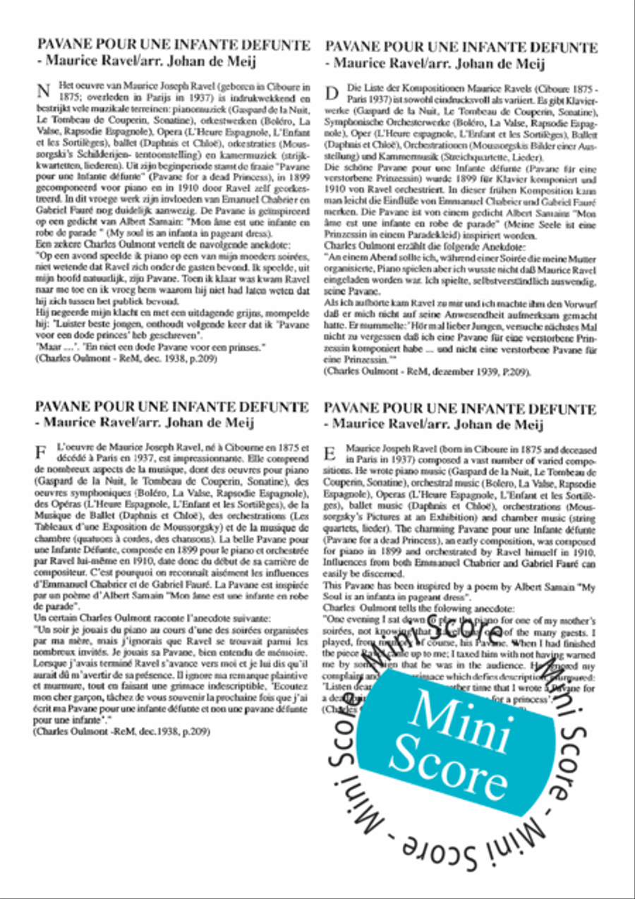 Pavane Pour une Infante Defunte Concert Band scores gallery preview page 20