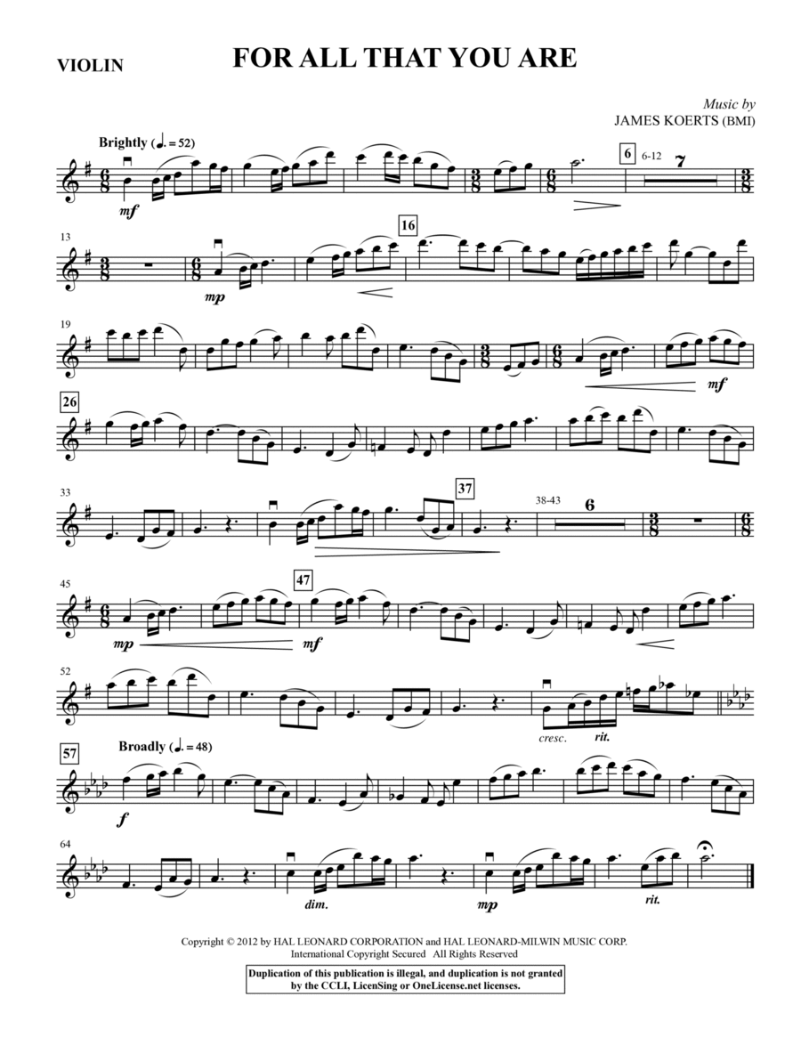 For All That You Are - Violin Choir scores gallery preview page 1