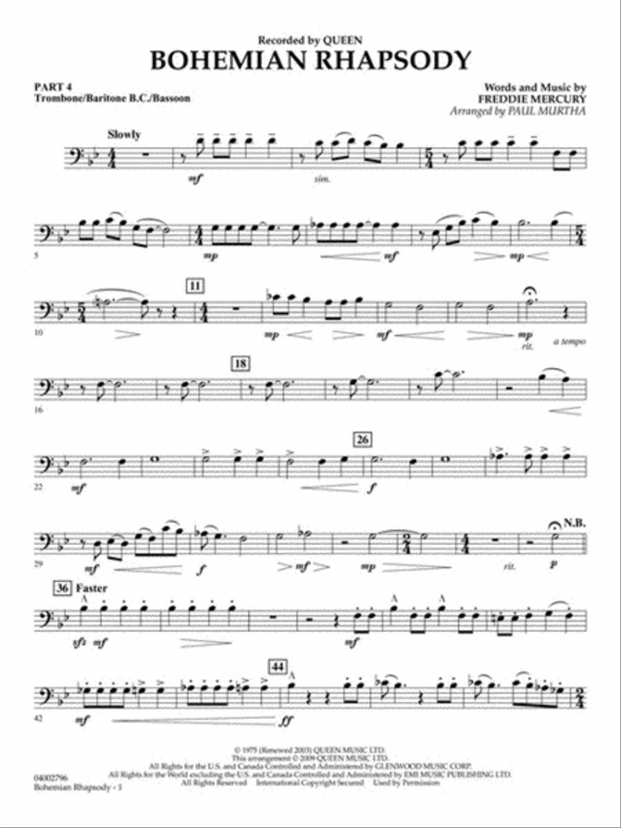 Bohemian Rhapsody Concert Band scores gallery preview page 12