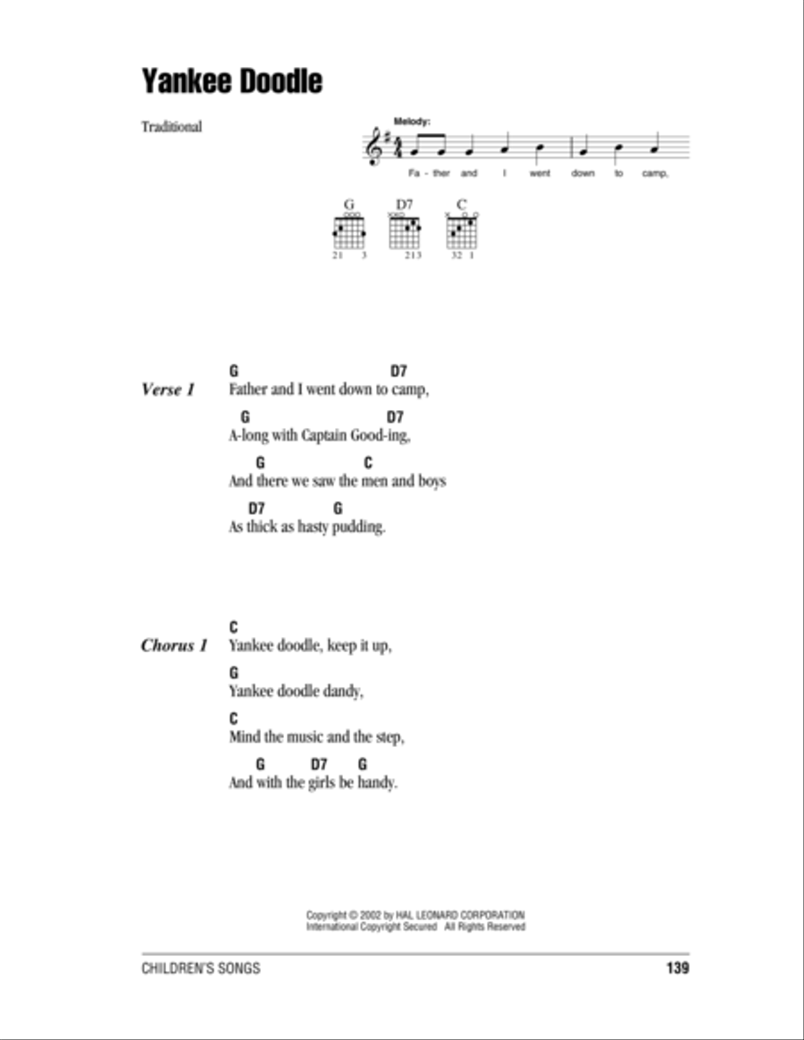 Yankee Doodle Acoustic Guitar scores gallery preview page 1