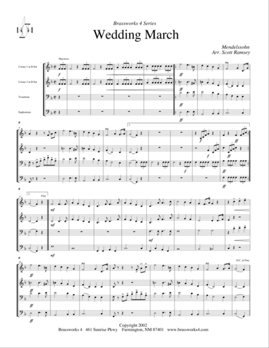 Wedding March Wedding March Brass Quartet scores gallery preview page 2