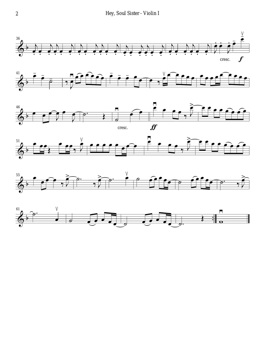 Hey, Soul Sister String Quartet scores gallery preview page 2