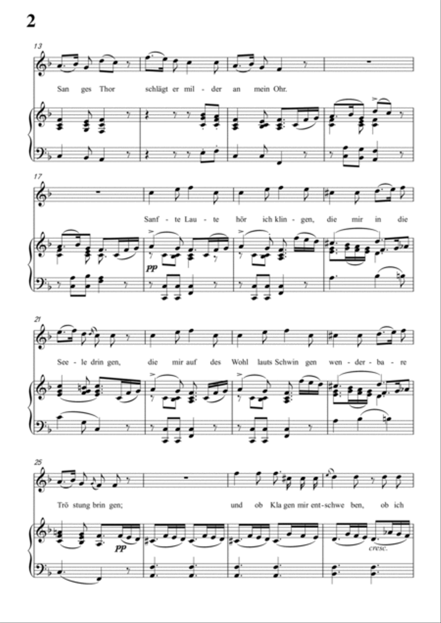 Schubert-Trost im Liede in F for Vocal and Piano Voice scores gallery preview page 3