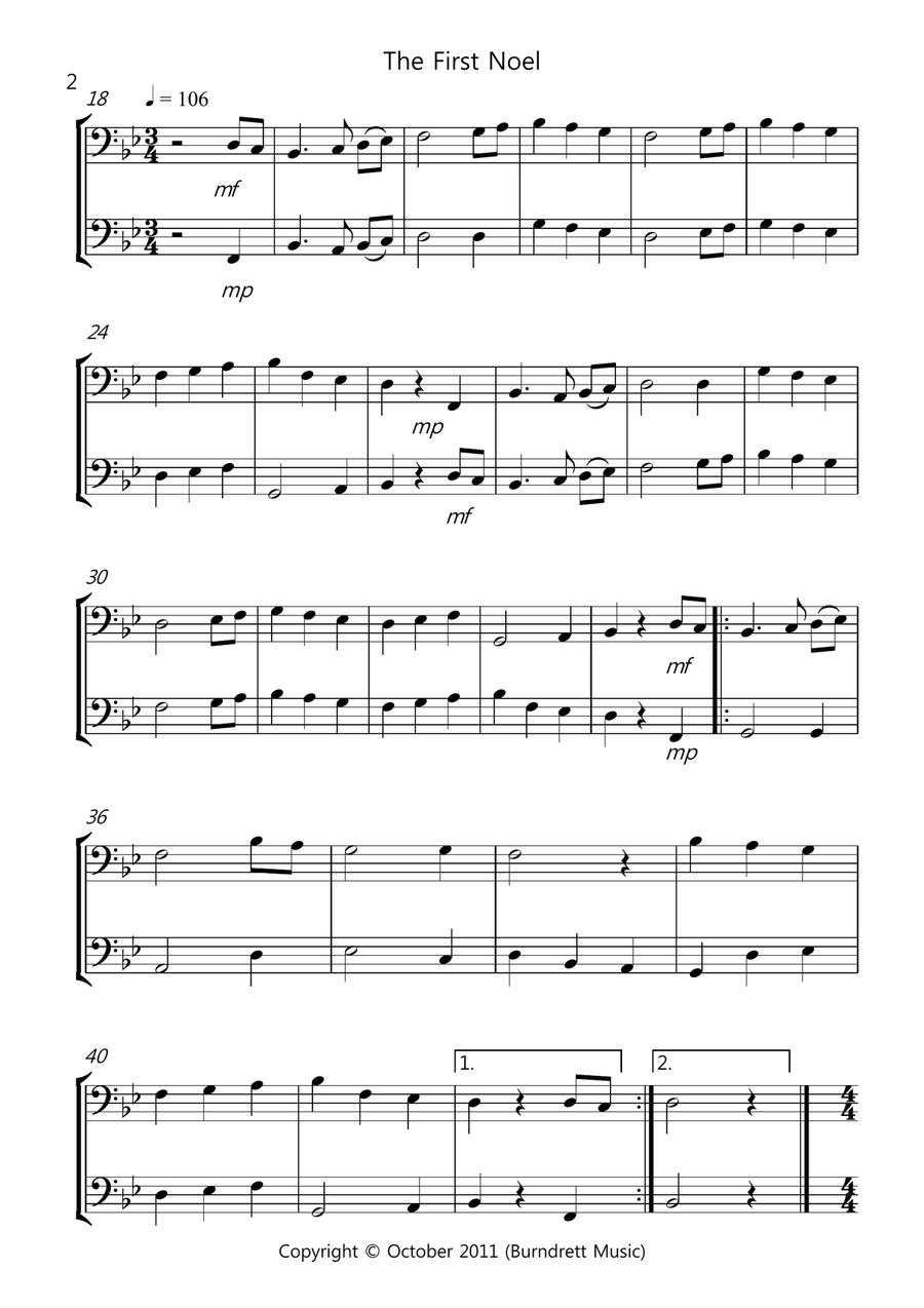 8 Easy Christmas Duets for Tuba Brass Duet scores gallery preview page 2