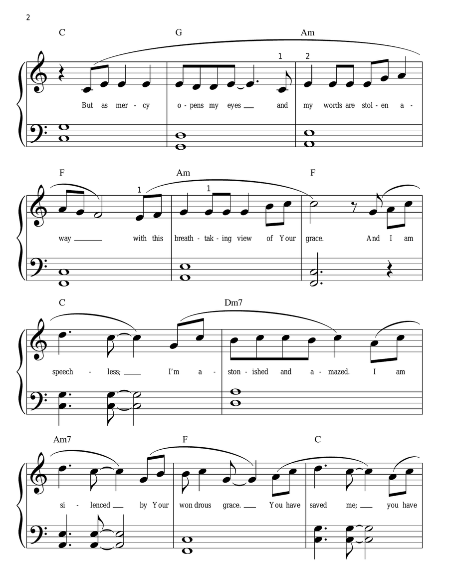 Speechless (arr. Phillip Keveren) Easy Piano scores gallery preview page 2