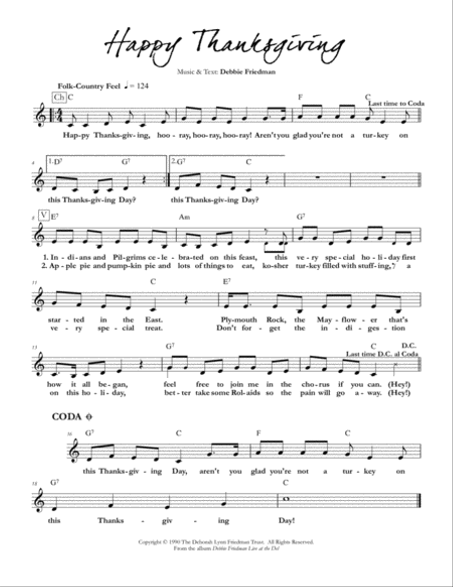 Happy Thanksgiving Piano scores gallery preview page 1