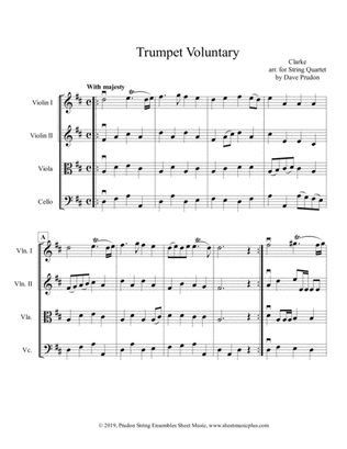 Book cover for Clarke Trumpet Voluntary for String Quartet