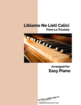 Libiamo Ne Lieti Calici arranged for easy piano