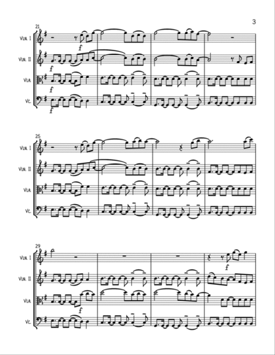 A Sky Full Of Stars String Quartet scores gallery preview page 3