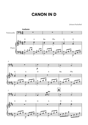Book cover for Canon in D (for Cello and Piano)