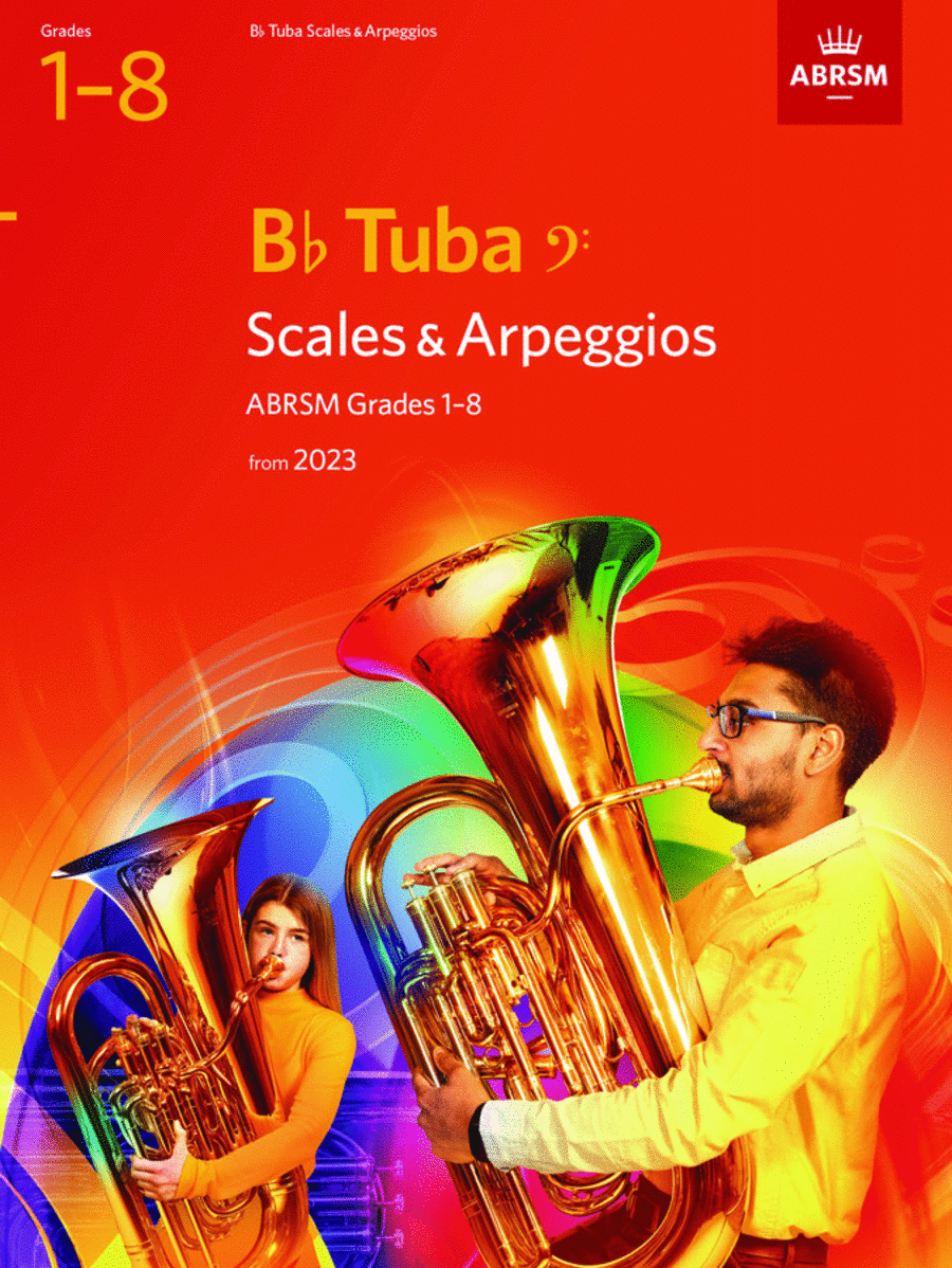 Scales and Arpeggios for B flat Tuba (bass clef), ABRSM Grades 1-8, from 2023 Tuba scores gallery preview page 1
