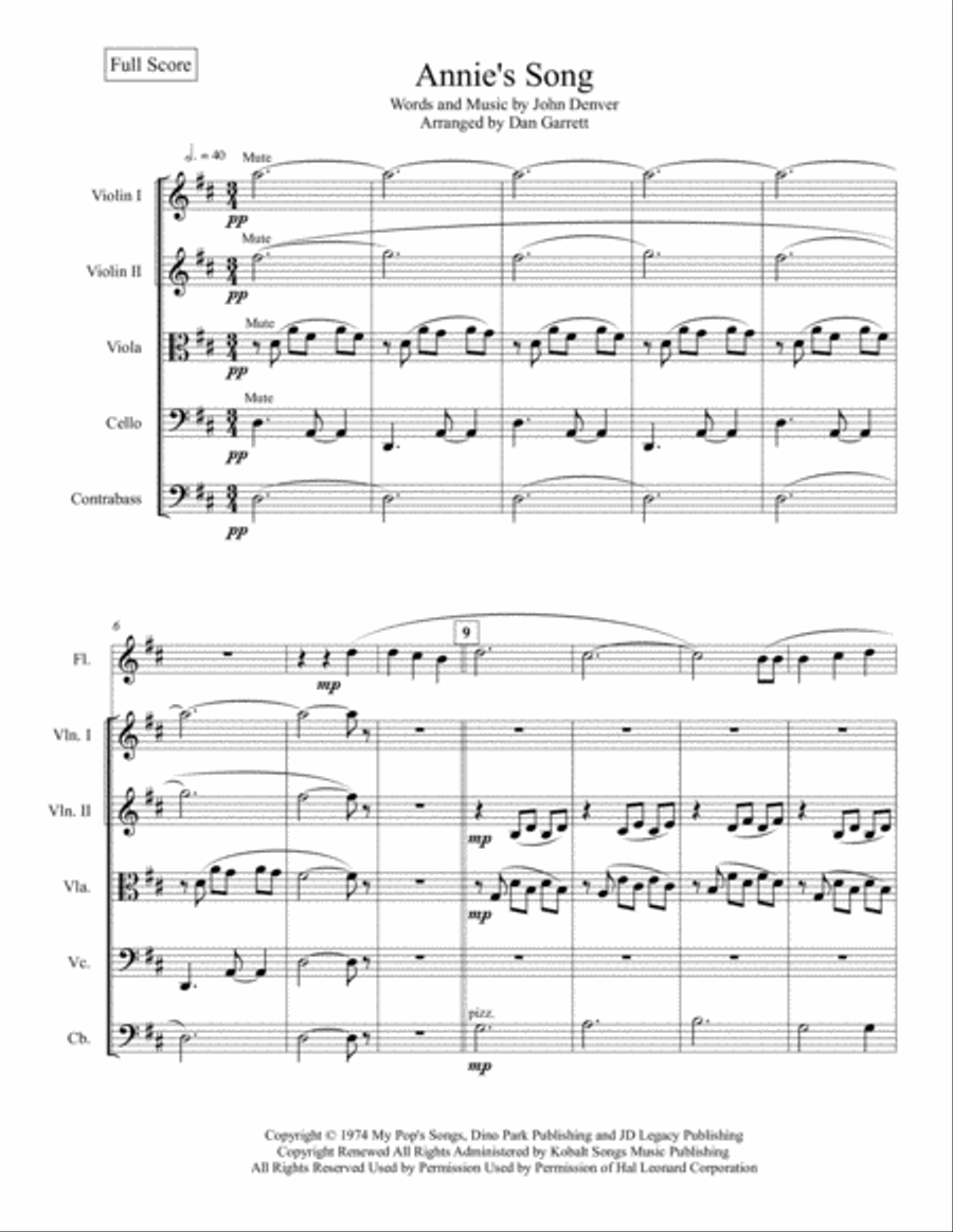 Annie's Song Annie's Song String Orchestra scores gallery preview page 2