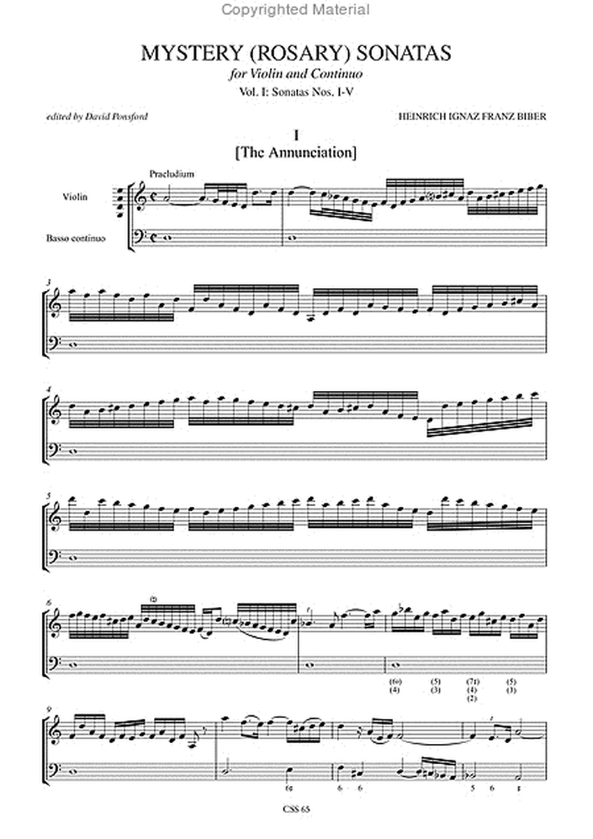 Mystery (Rosary) Sonatas for Violin and Continuo - Vol. I: Sonatas No. I-V image number null
