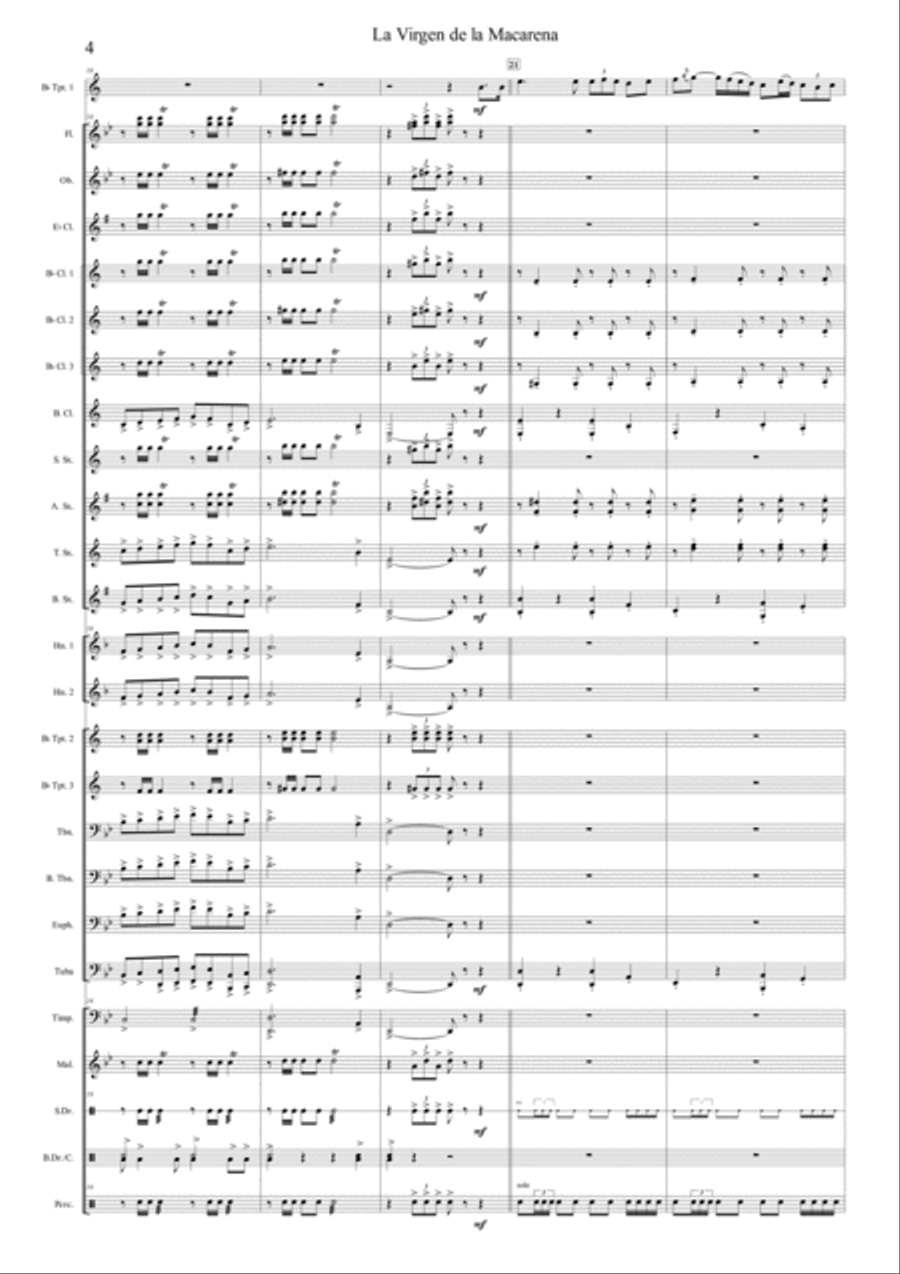 La Virgen De La Macarena Concert Band scores gallery preview page 6