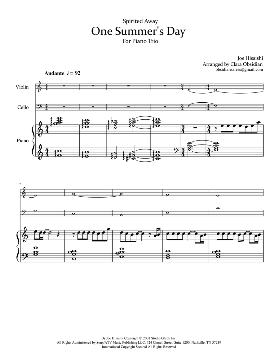 One Summer's Day Piano Trio scores gallery preview page 4