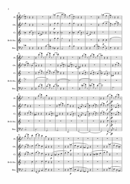 Beethoven: Symphony No.4 Op.60 Mvt.III Scherzo and Trio - wind quintet image number null