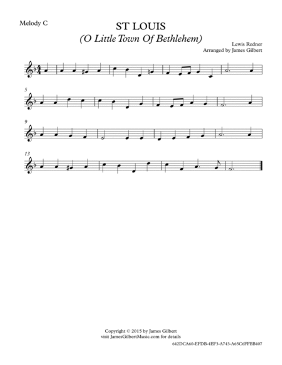 ST. LOUIS (O Little Town Of Bethlehem) Small Ensemble scores gallery preview page 6