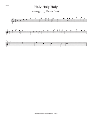 Holy Holy Holy (Easy key of C) Flute