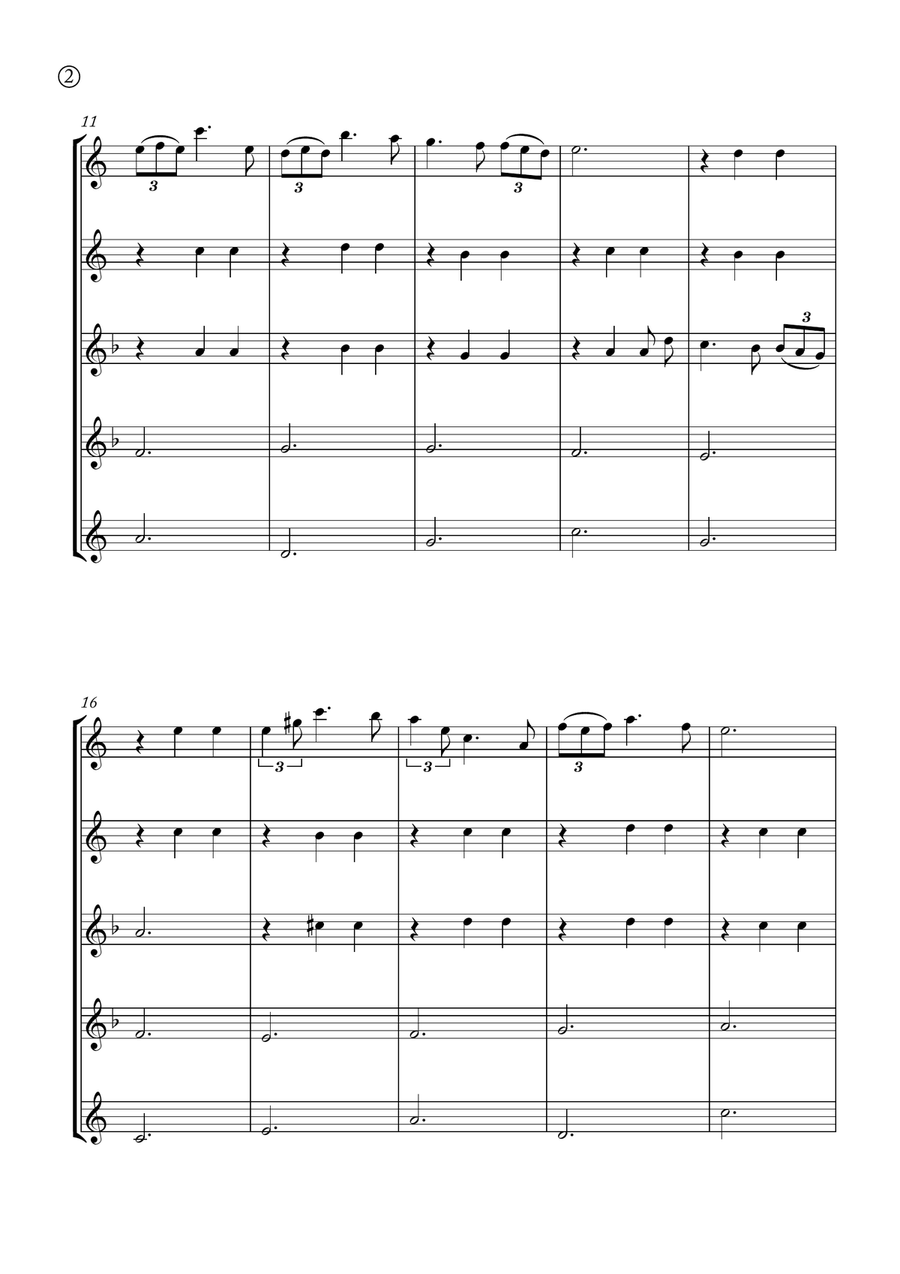 Serenade (Ständchen) Saxophone Quintet scores gallery preview page 2