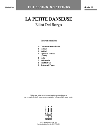 Book cover for La petite danseuse: Score