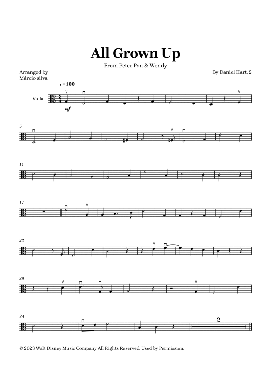 All Grown Up Viola Solo scores gallery preview page 1