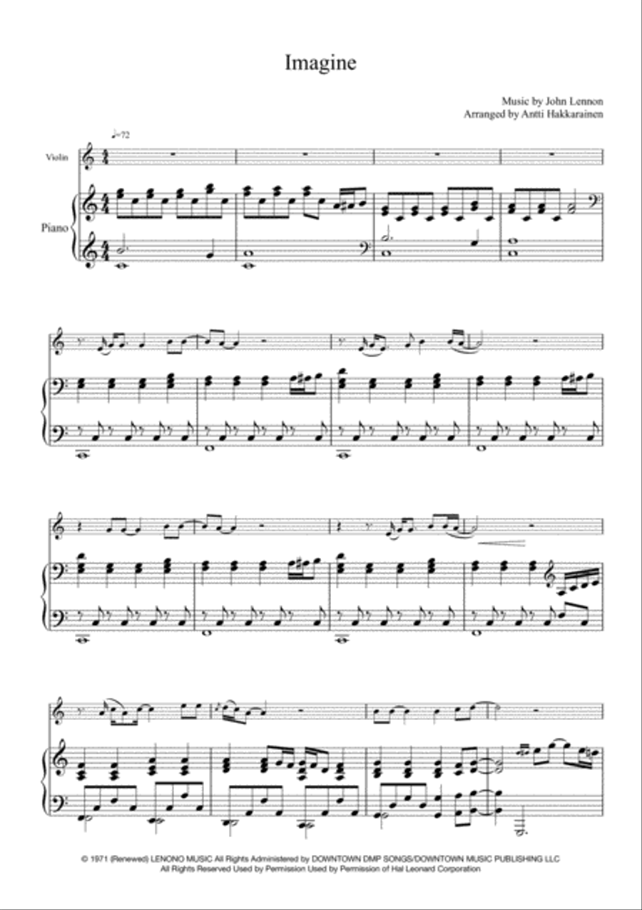 Imagine Violin Solo scores gallery preview page 2