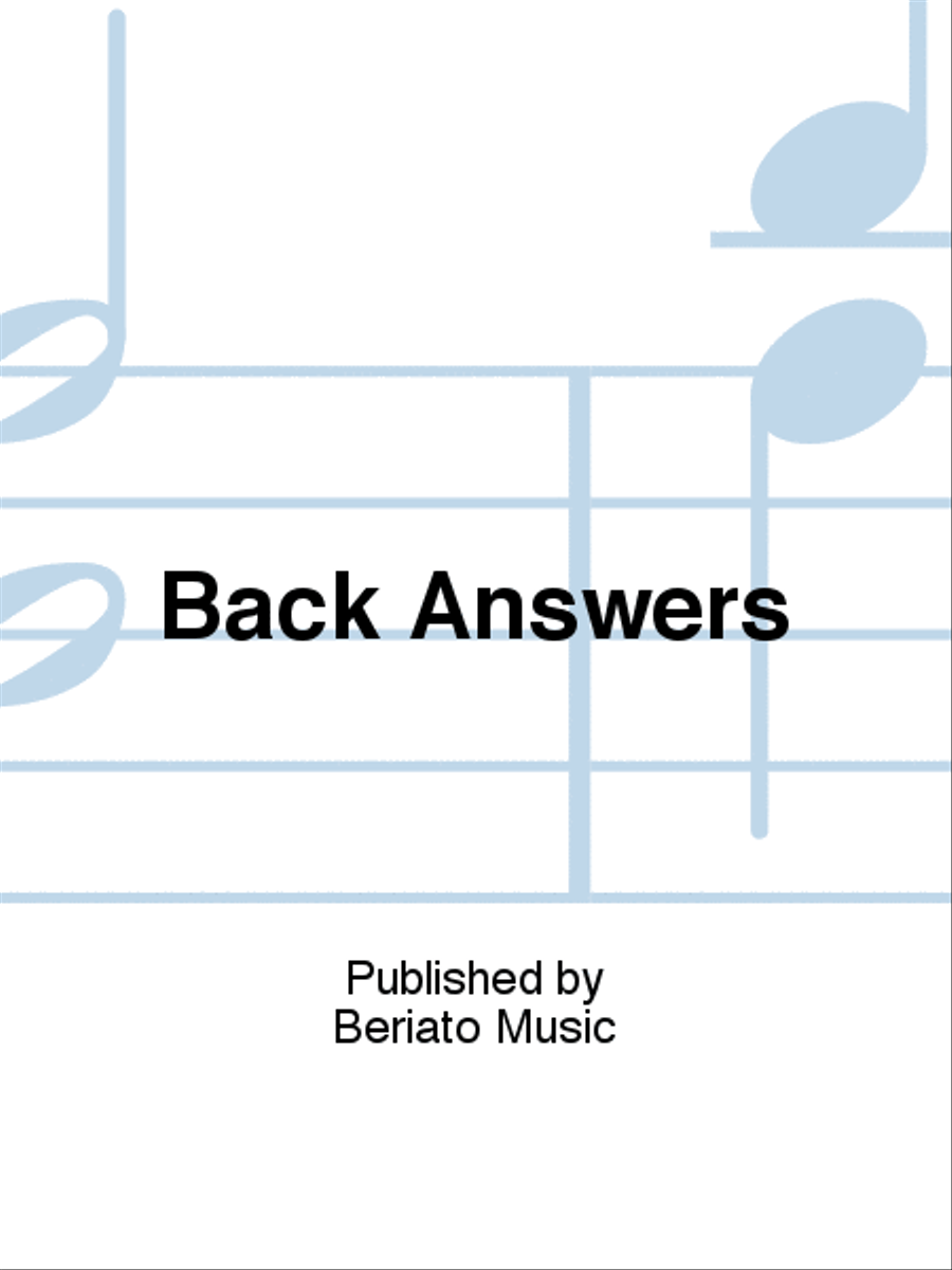 Back Answers Piano, Vocal, Guitar scores gallery preview page 1