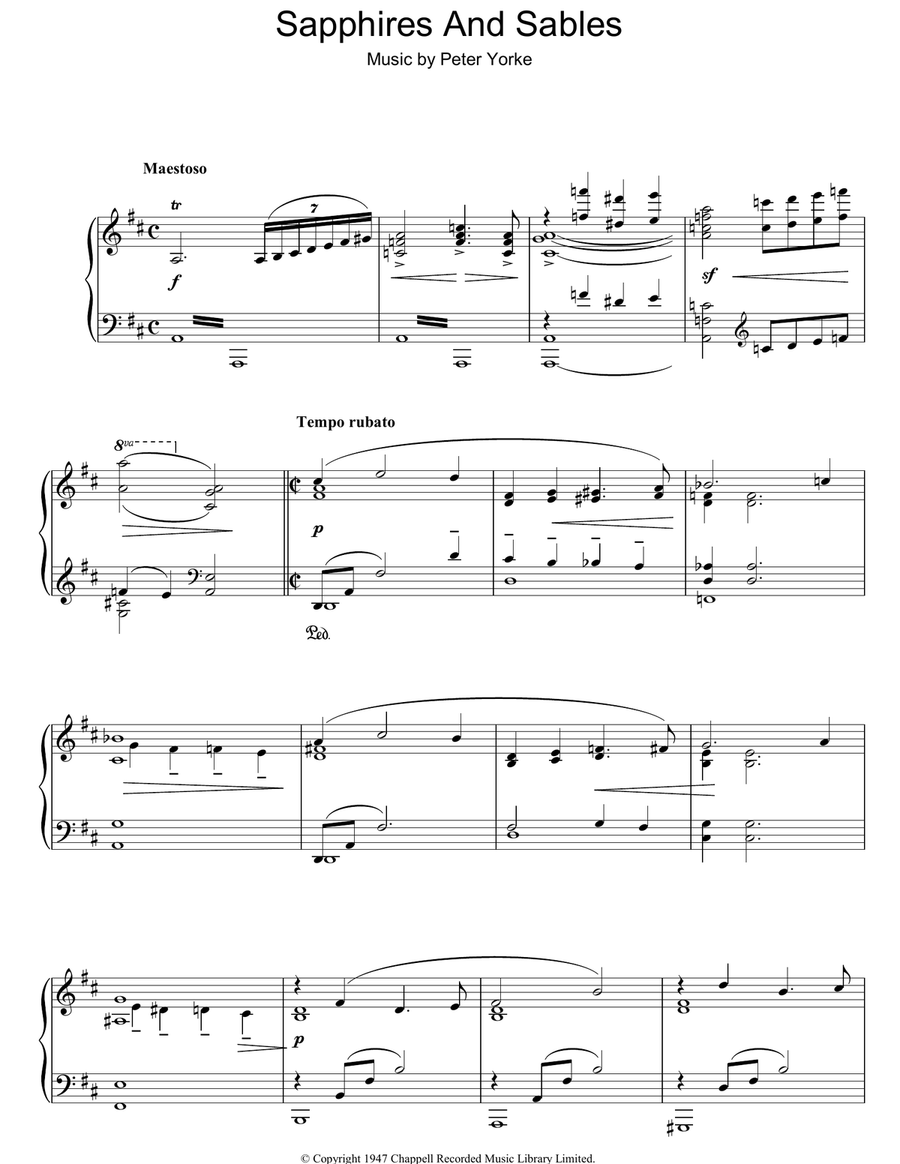 Sapphires And Sables Piano Solo scores gallery preview page 1
