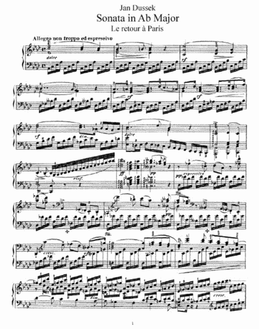 Jan Dussek - Sonata in Ab Major Le retour à Paris