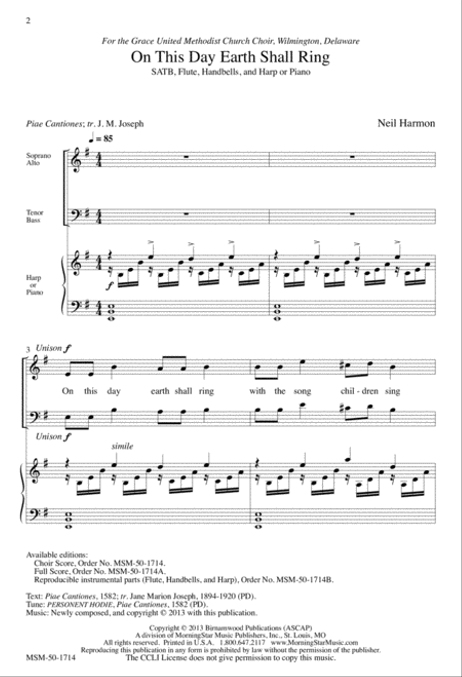 On This Day Earth Shall Ring 4-Part scores gallery preview page 2